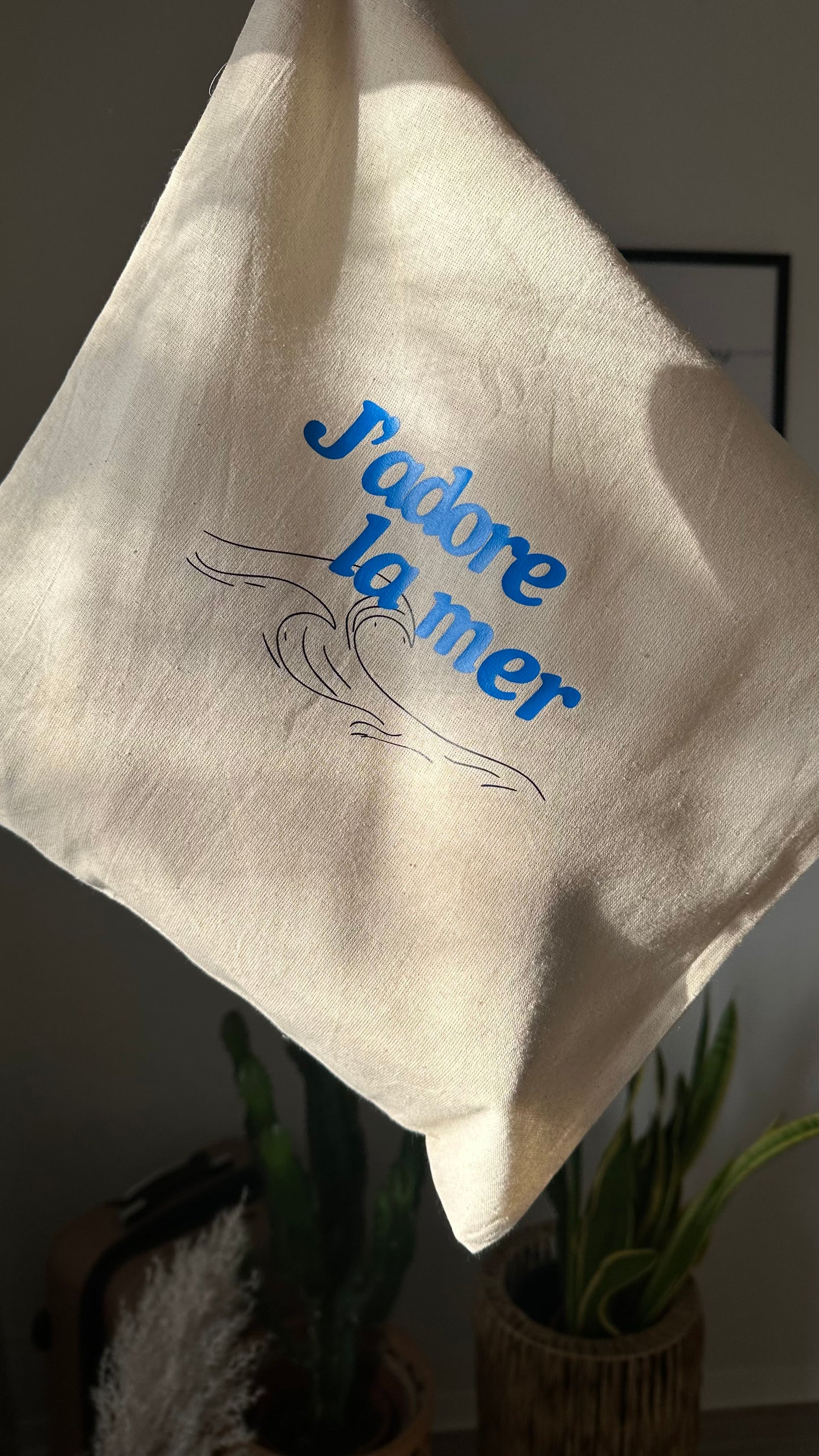 Jadore la mer tote bag