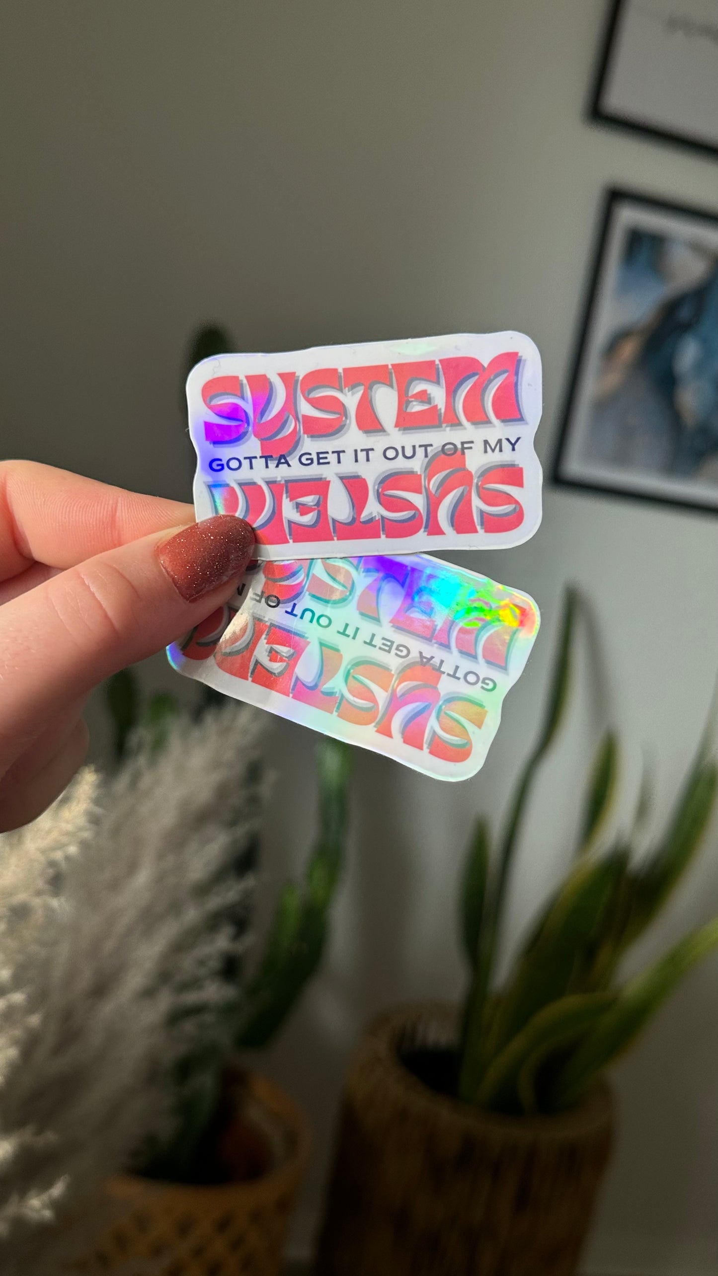 out of my System holographic sticker
