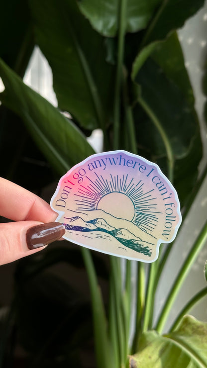 Dark to light holographic sticker