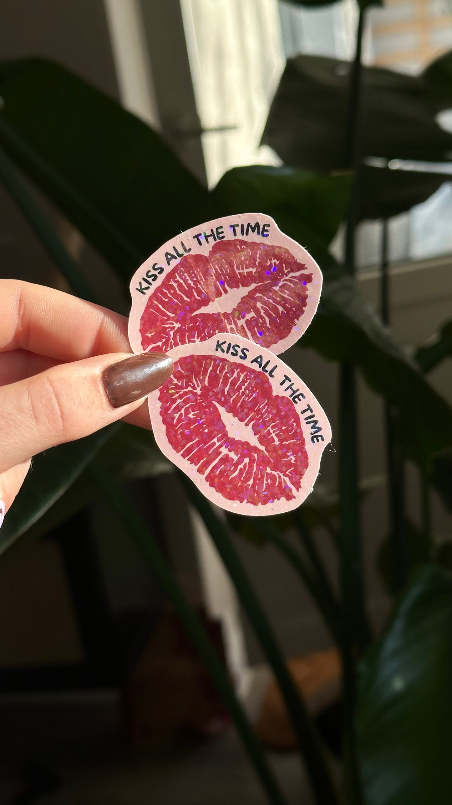 Disco & Kiss glitter stickers