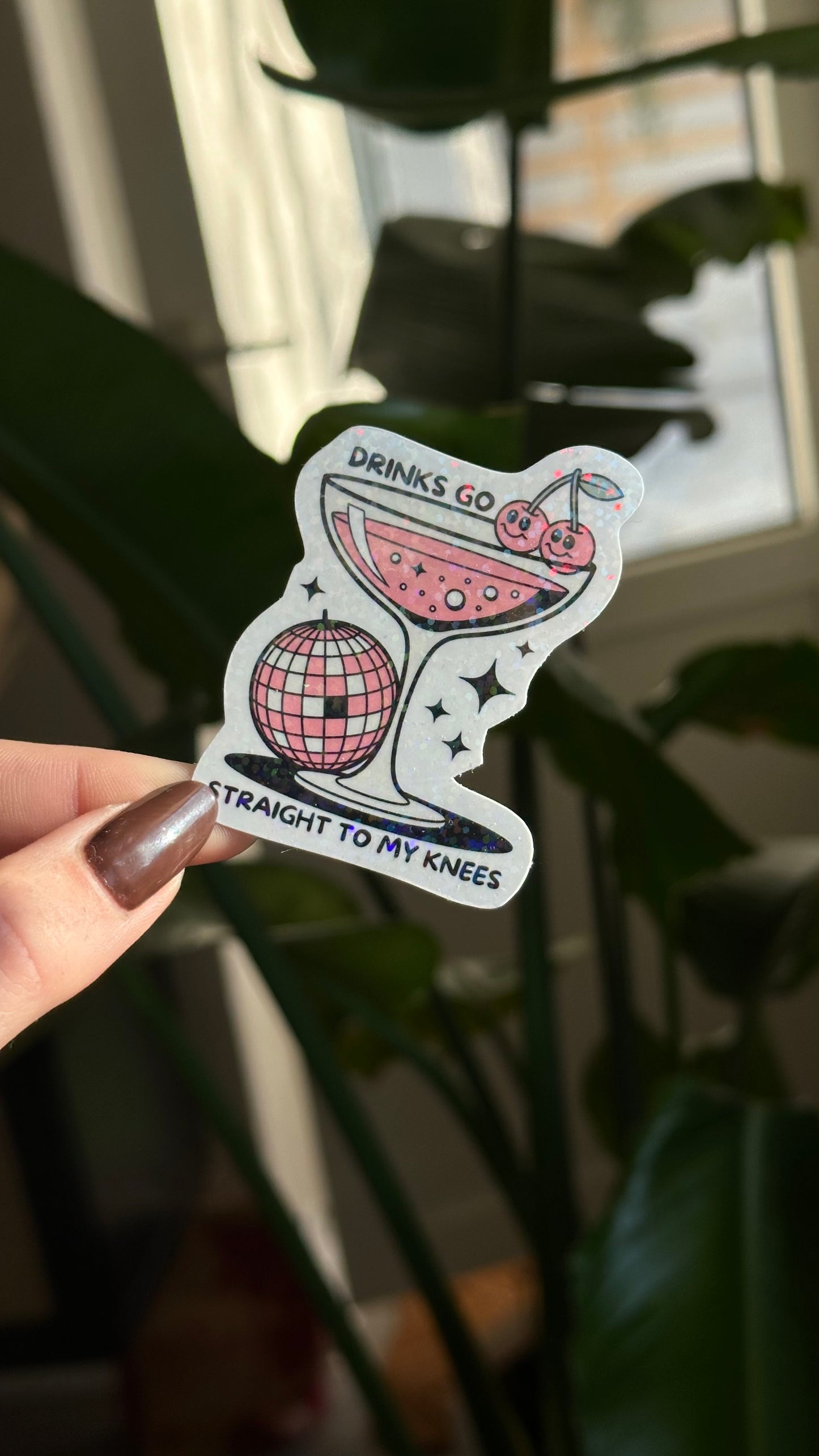 Hs Drinks glitter sticker