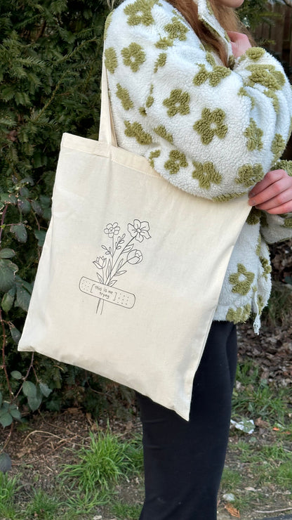 This is me trying flowers Tote bag