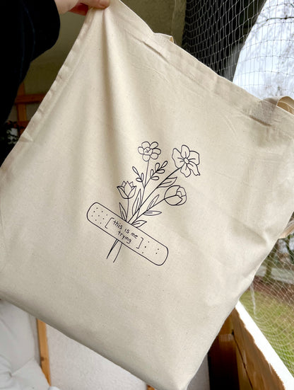 This is me trying flowers Tote bag