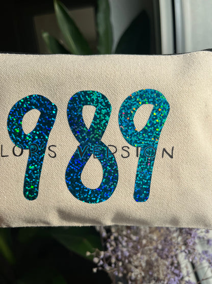 1989 TV glitter makeup bag