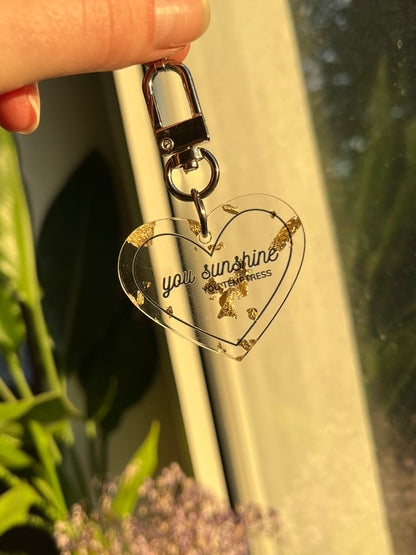 Golden acrylic Heart Keychains