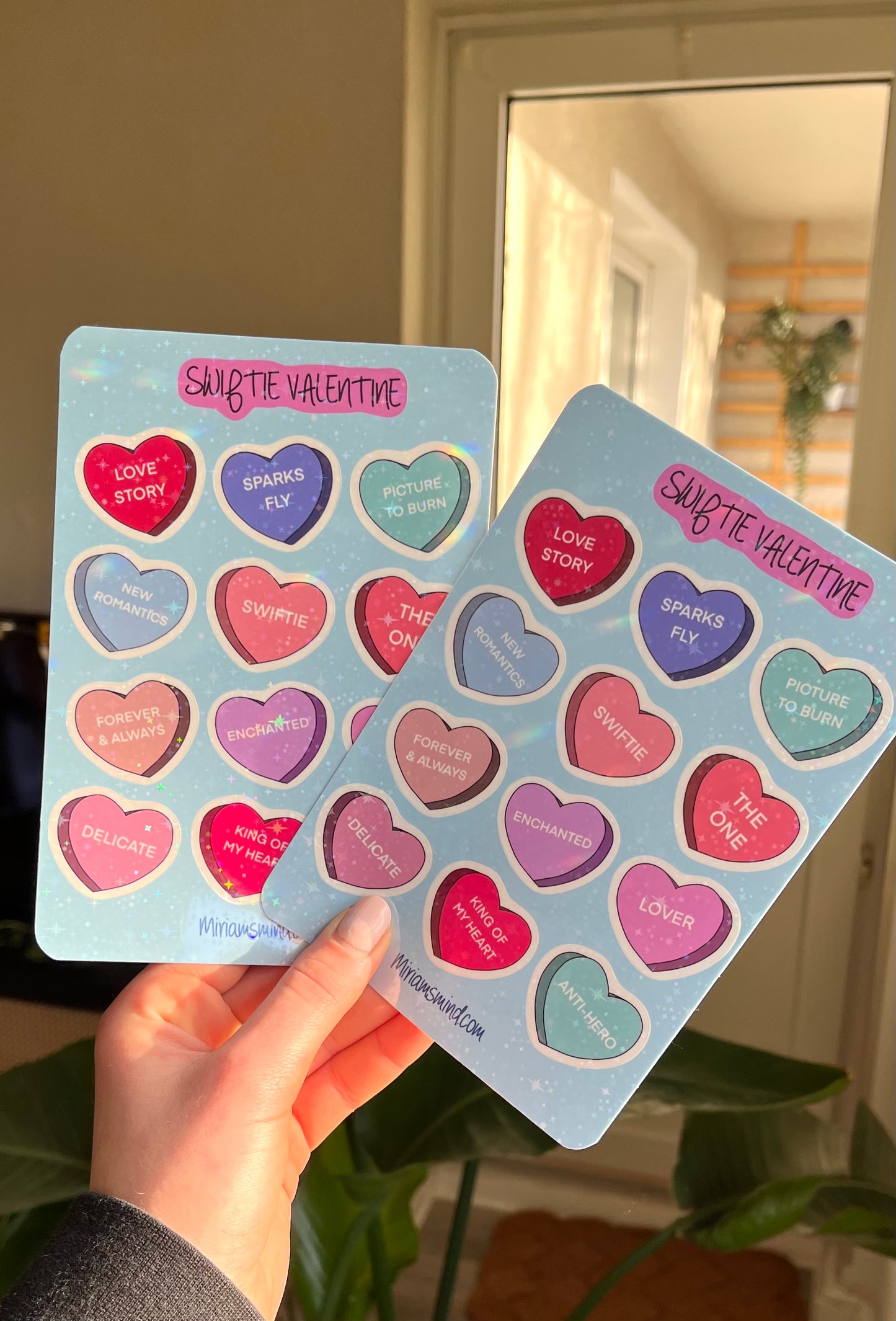 Swiftie Valentine glitter sticker sheet