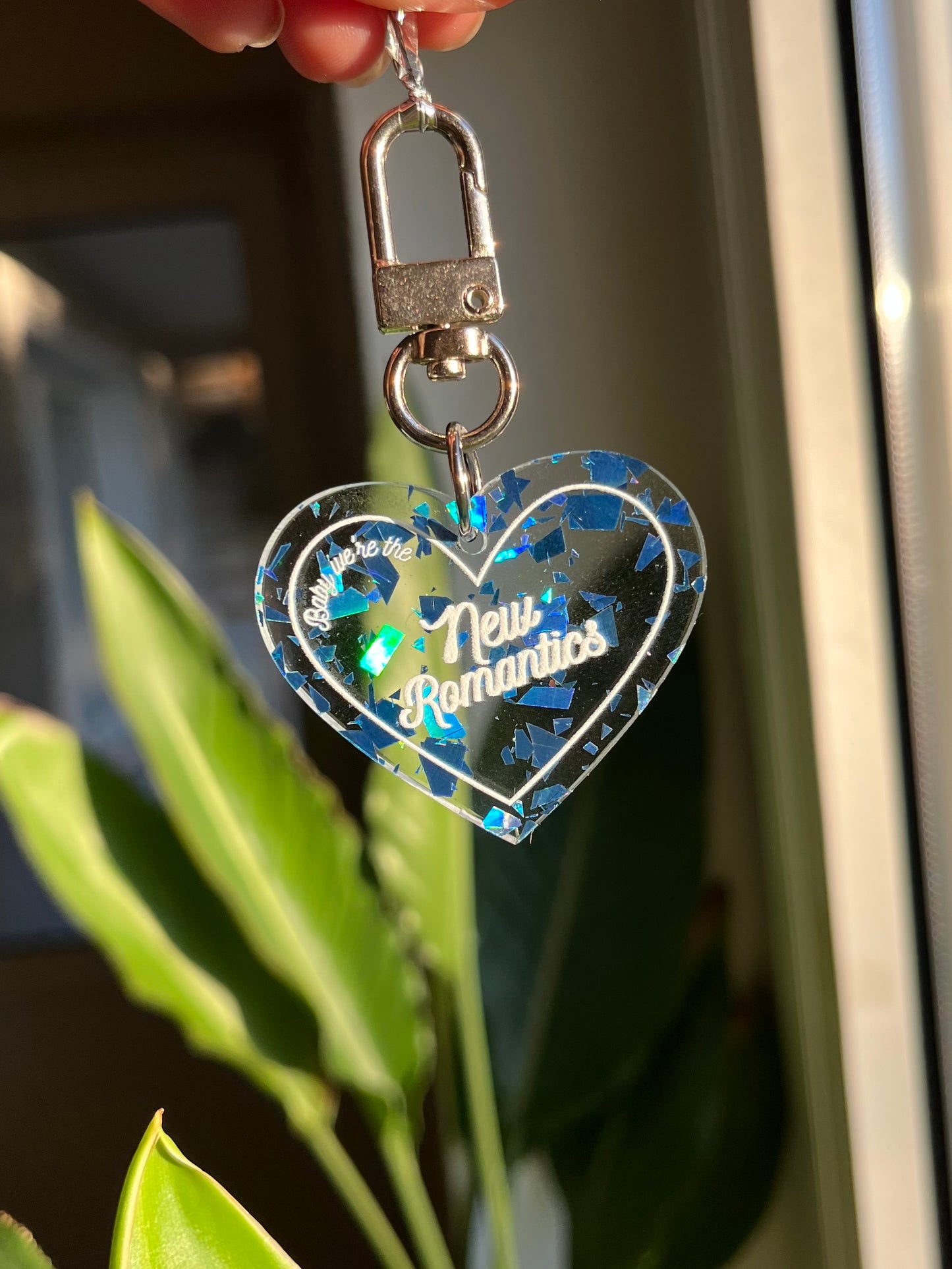 New Romantics acrylic heart keychain