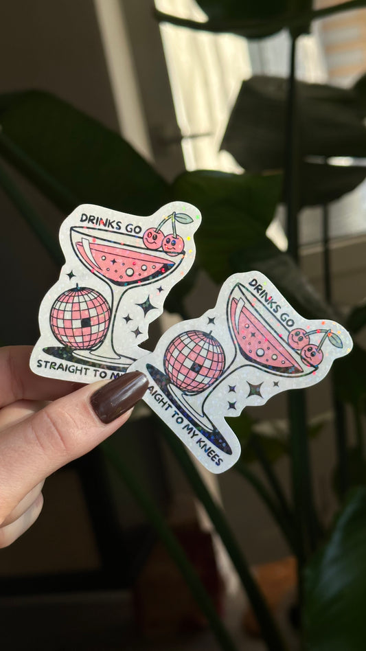 Hs Drinks glitter sticker