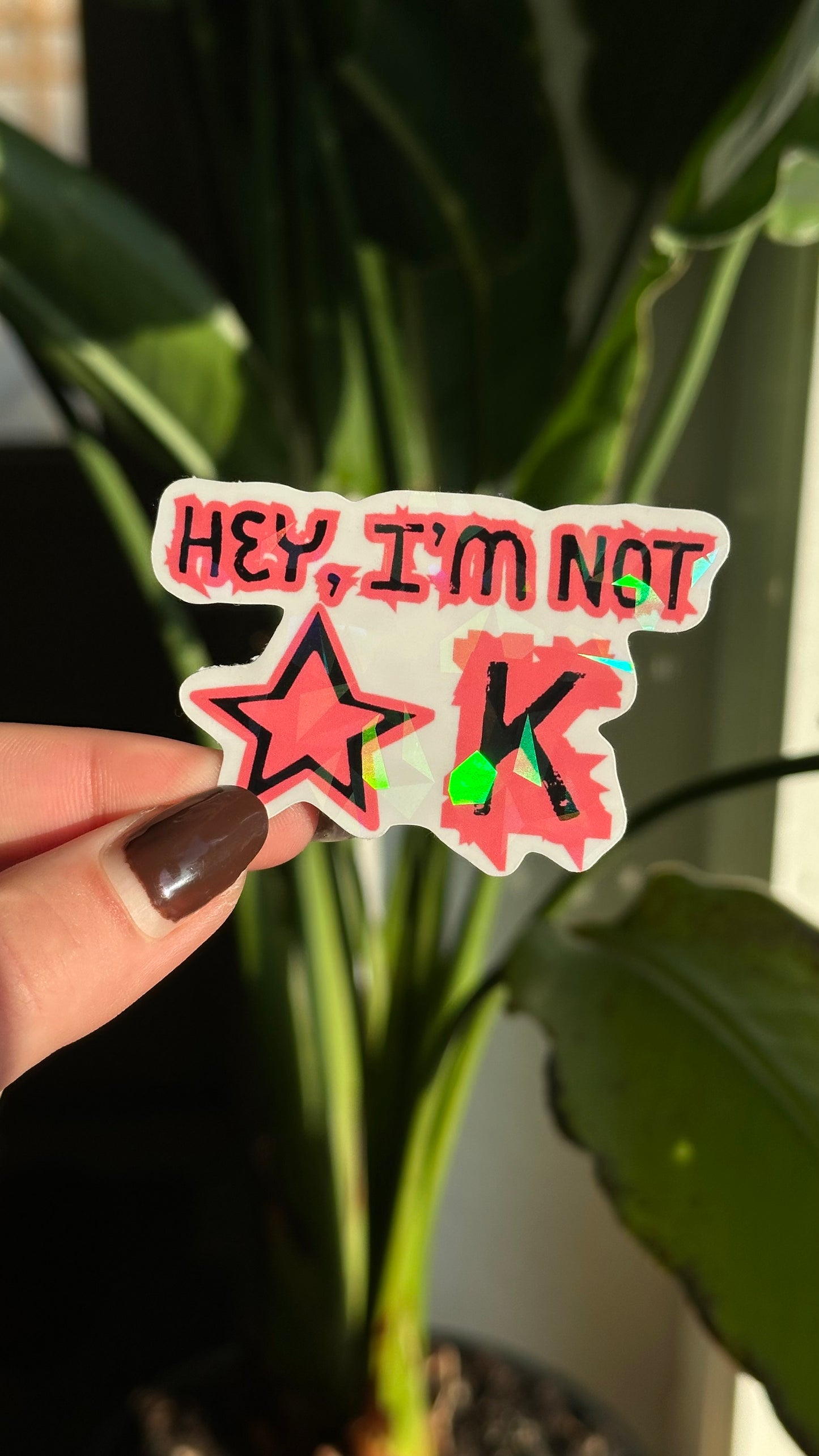 Not ok glitter sticker