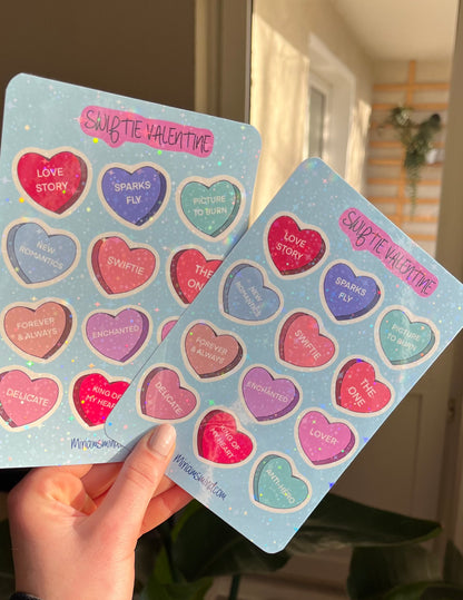 Swiftie Valentine glitter sticker sheet