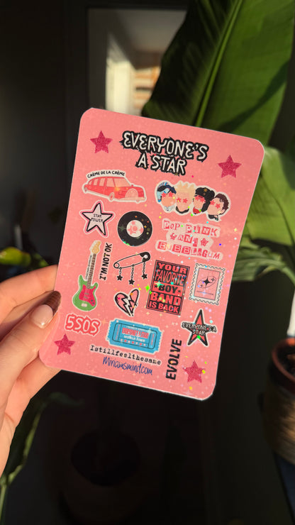 EAS glitter sticker sheet