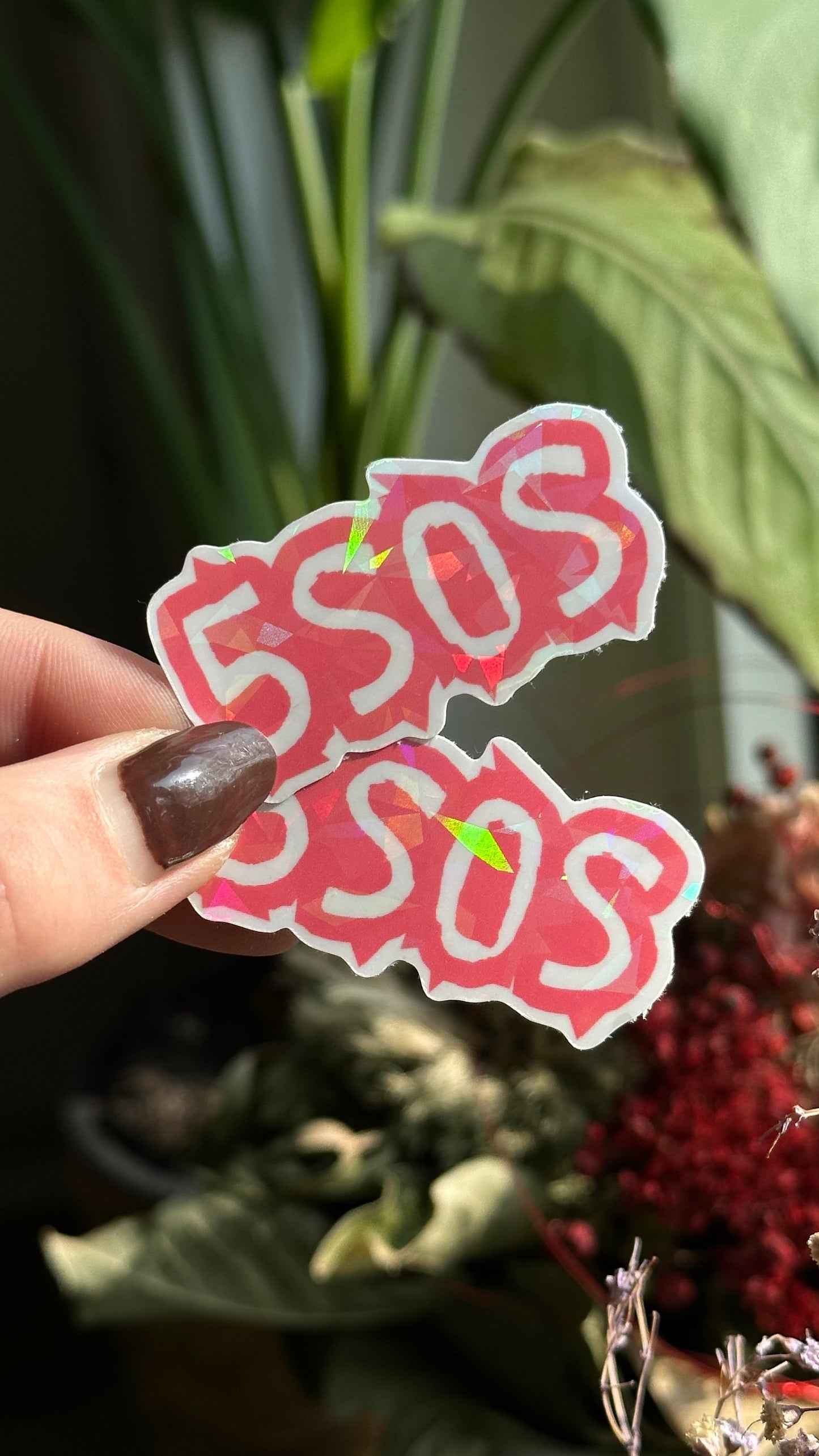 5 sos glitter stickers