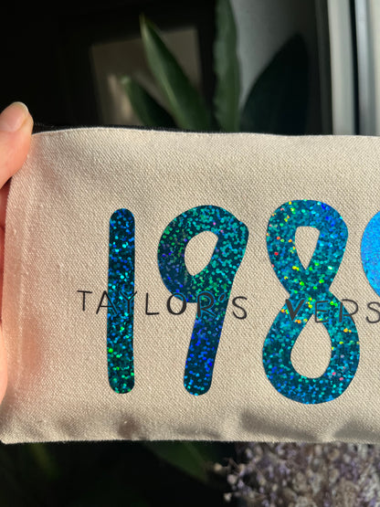 1989 TV glitter makeup bag