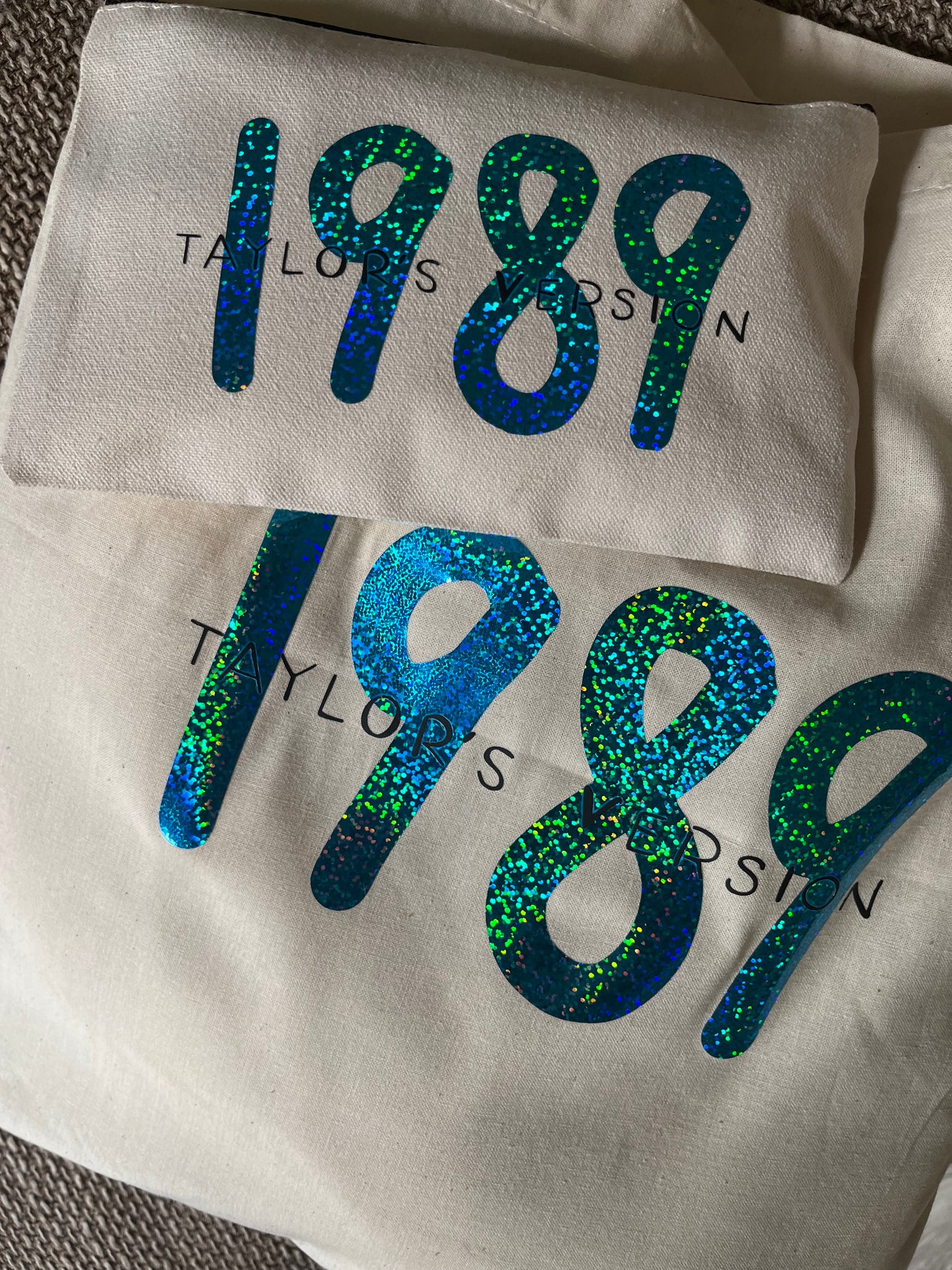 1989 TV glitter makeup bag