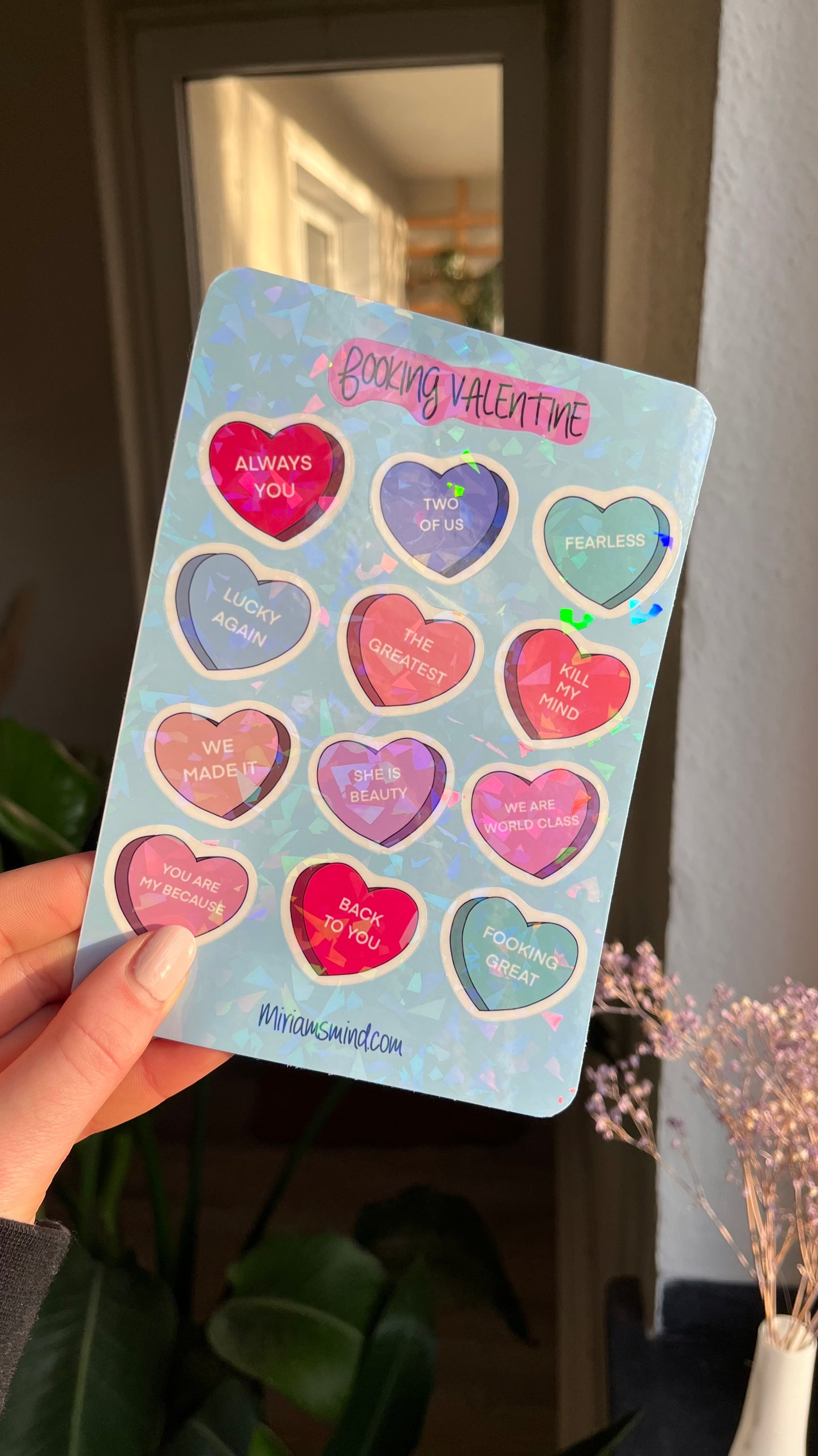 Louis valentine glitter sticker sheet