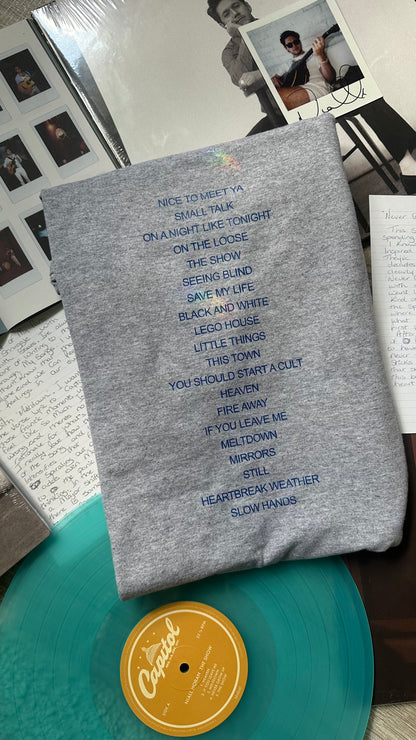 The show setlist tshirt