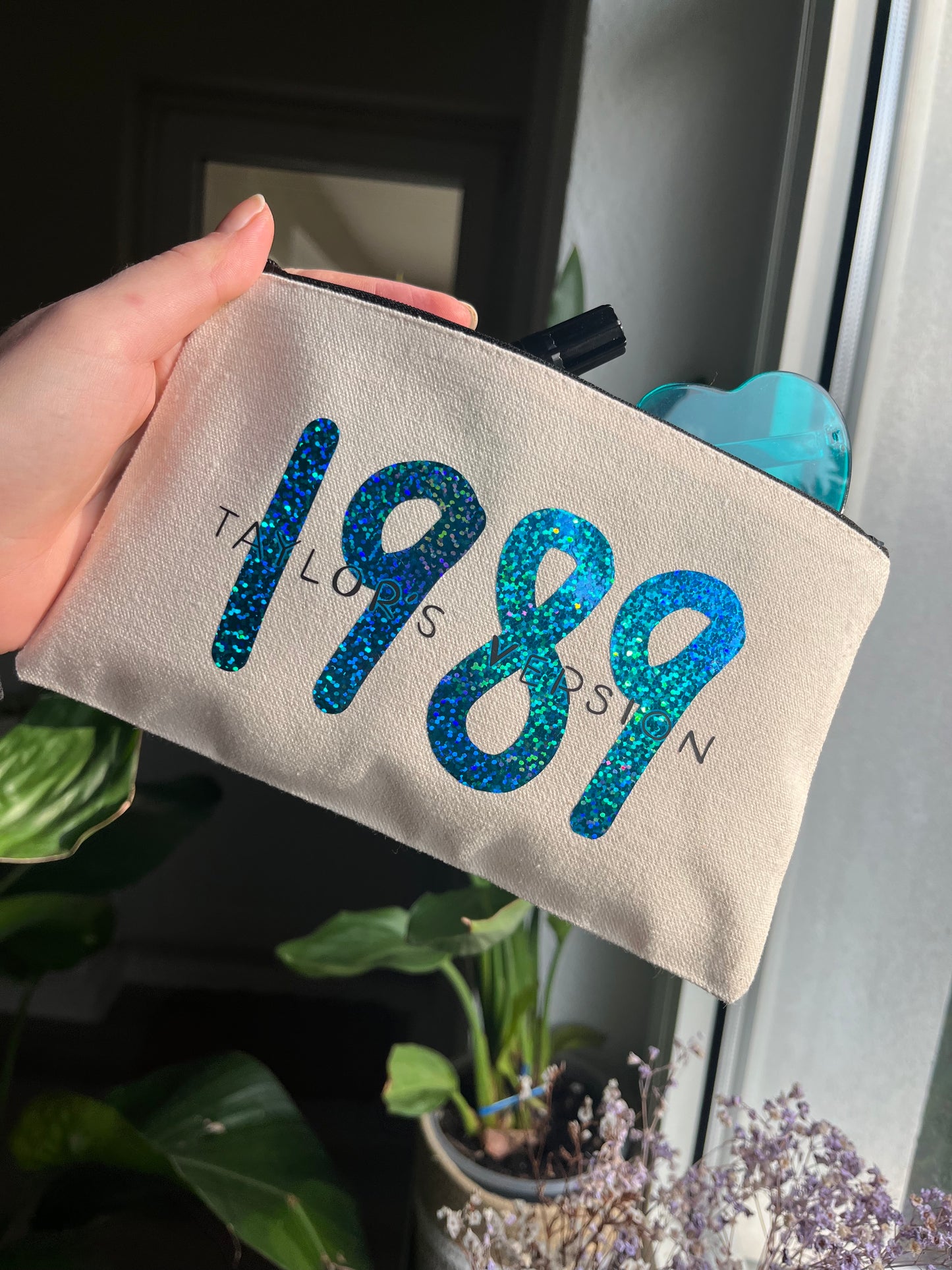 1989 TV glitter makeup bag