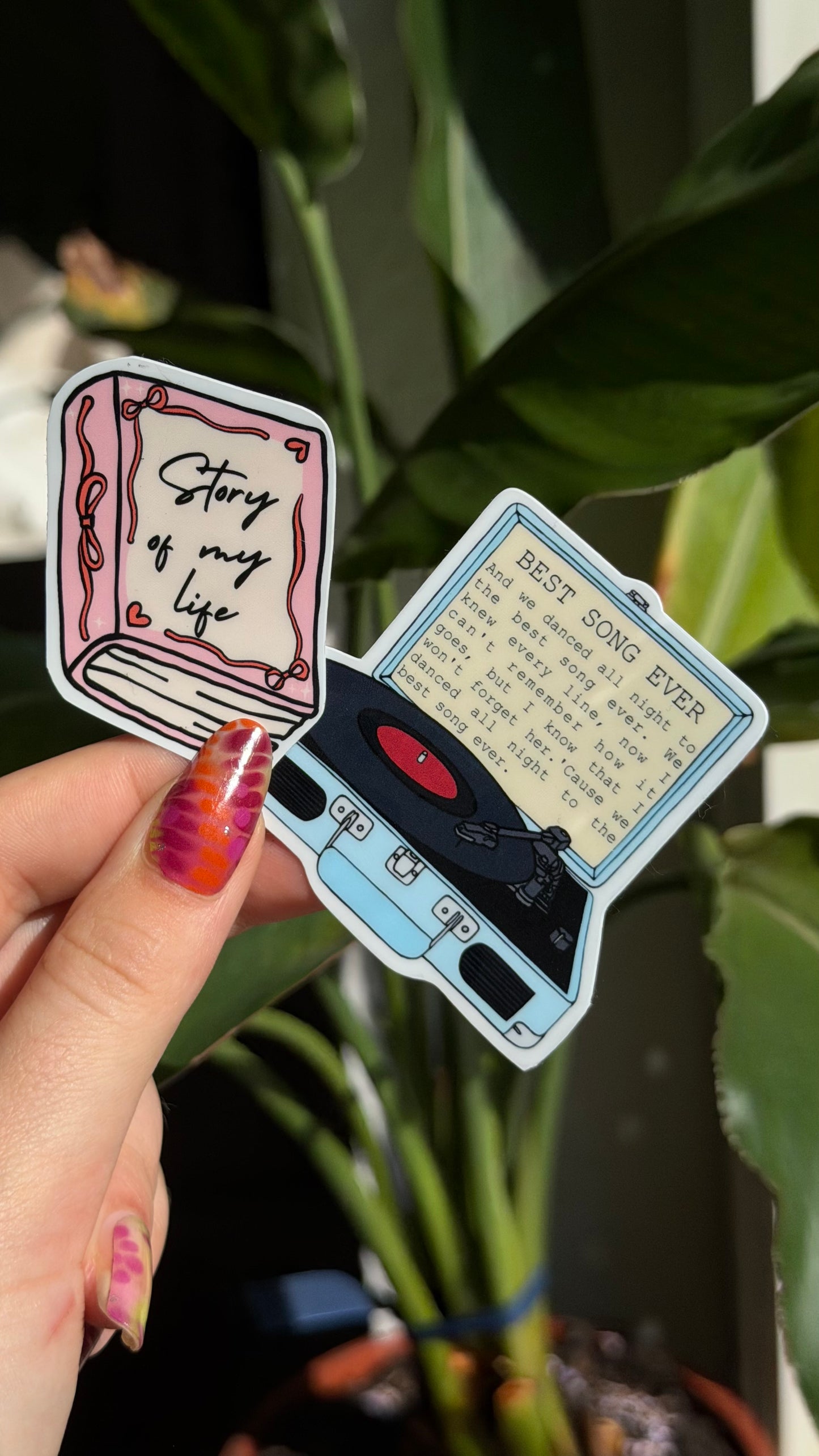Book/ record player waterproof stickers