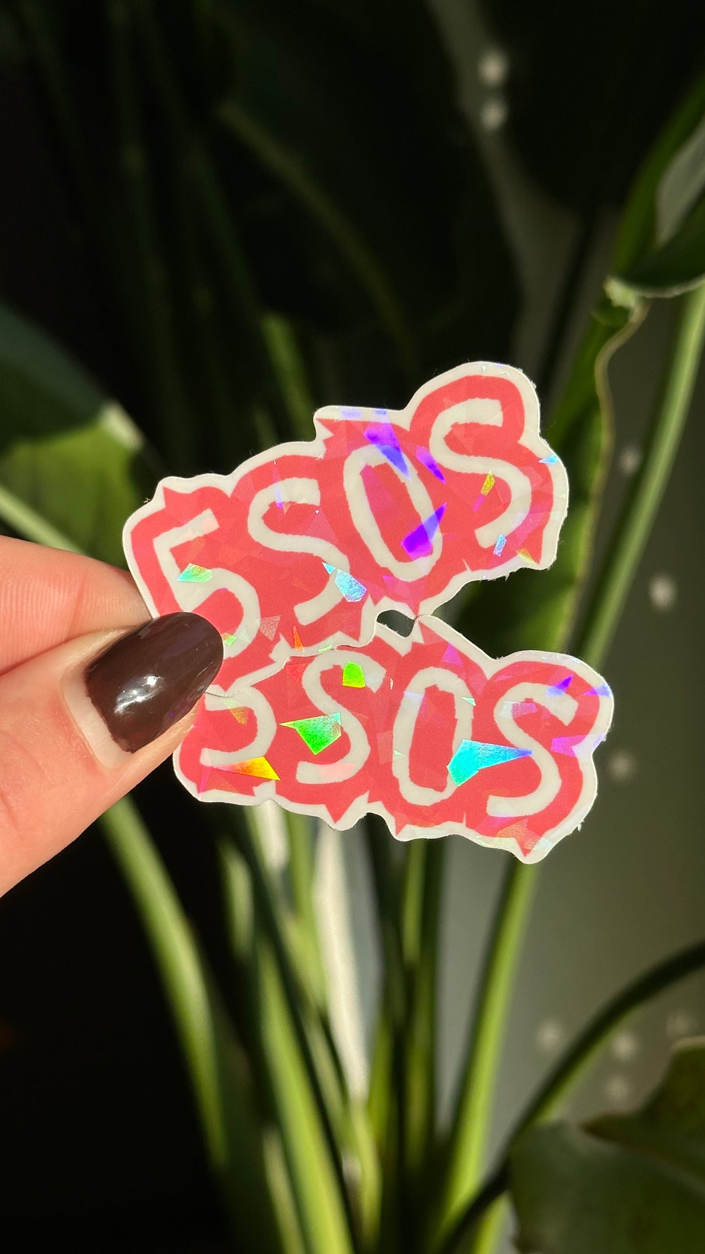 5 sos glitter stickers