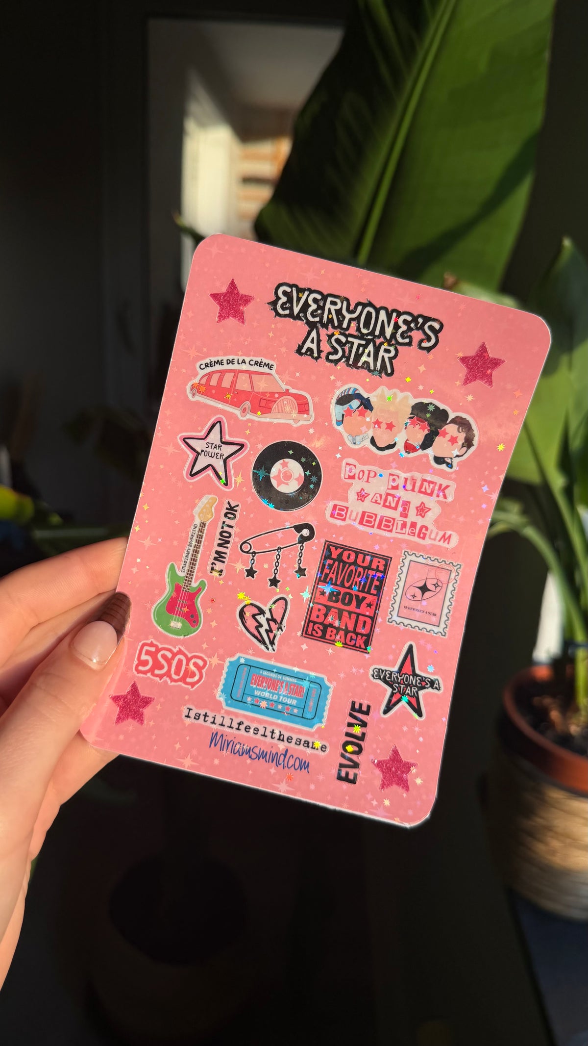 EAS glitter sticker sheet