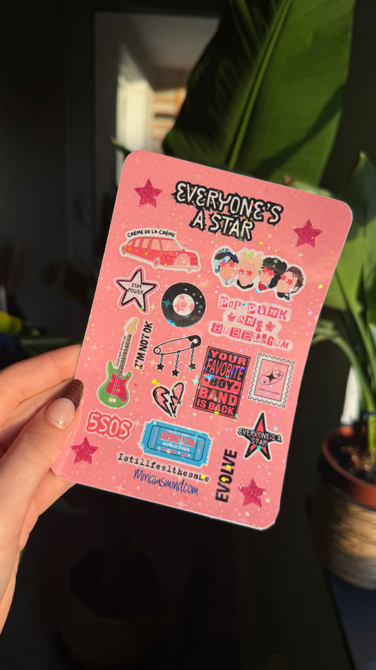 EAS glitter sticker sheet