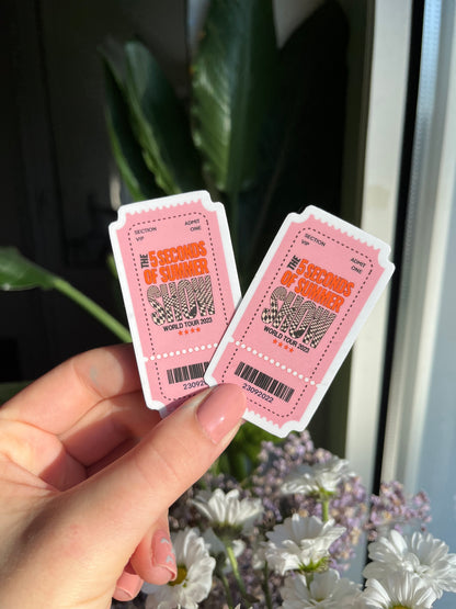 Waterproof 5sos Show Tour Ticket Sticker