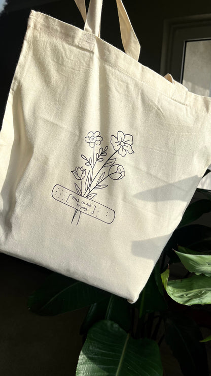 This is me trying flowers Tote bag