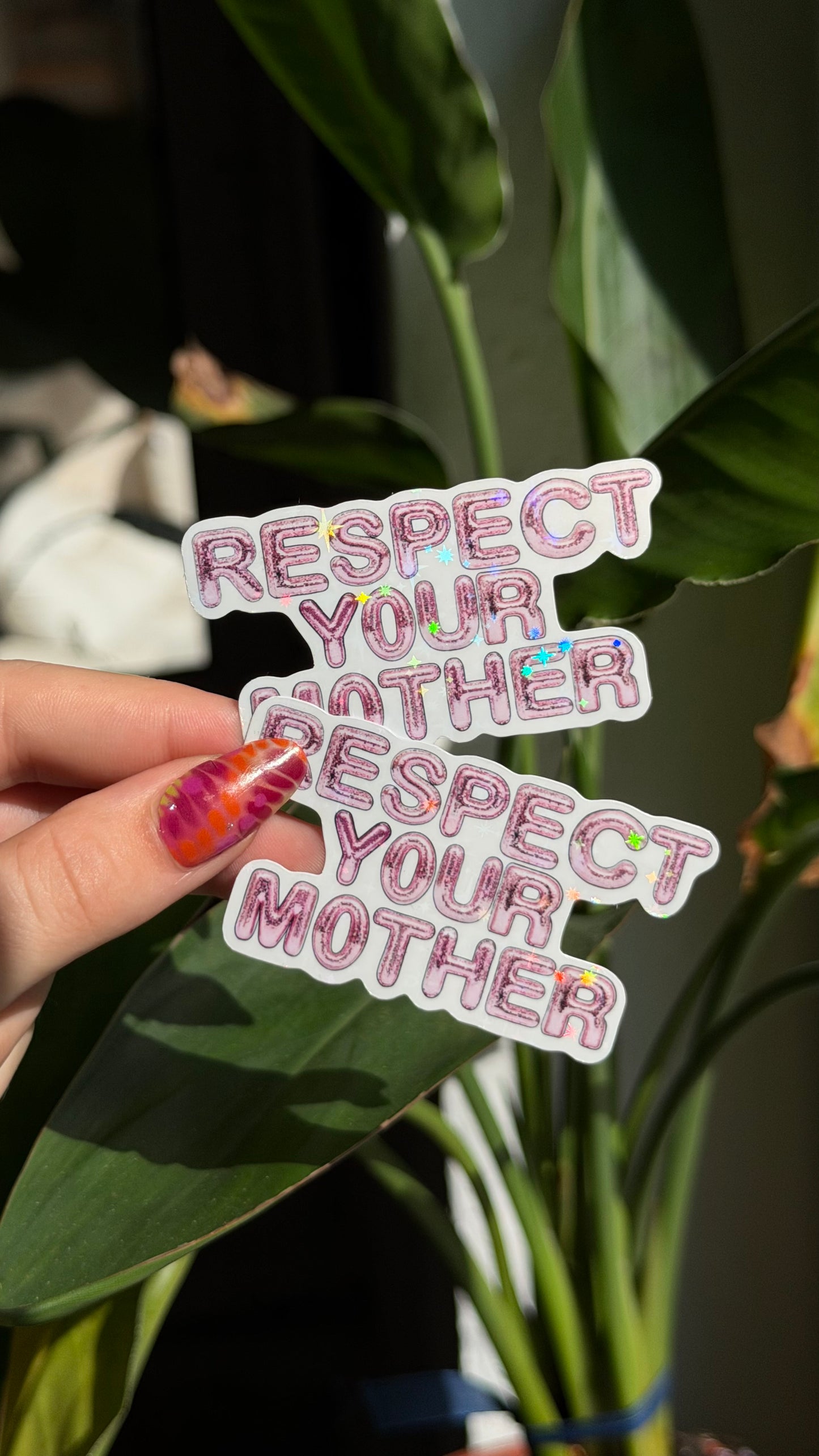 Respect glitter stickers