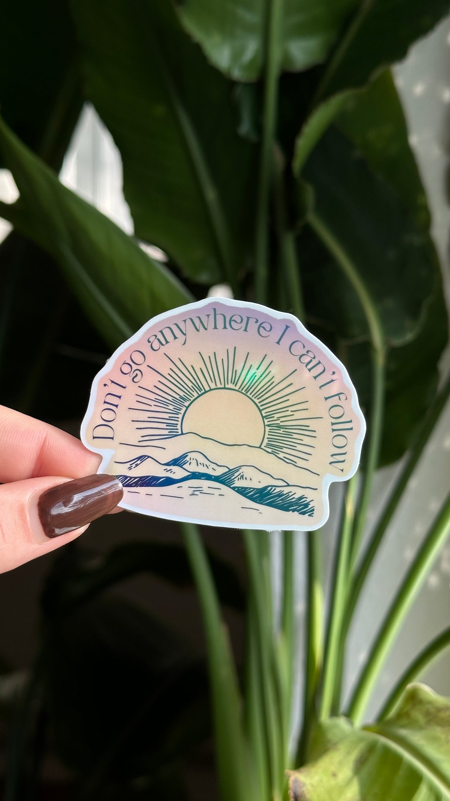 Dark to light holographic sticker