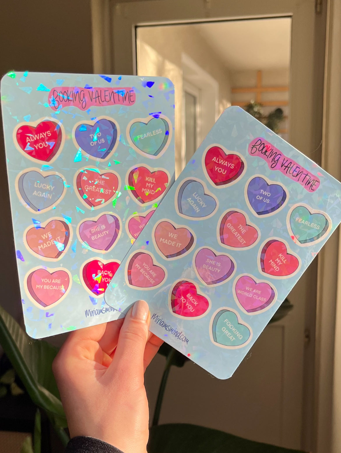 Louis valentine glitter sticker sheet