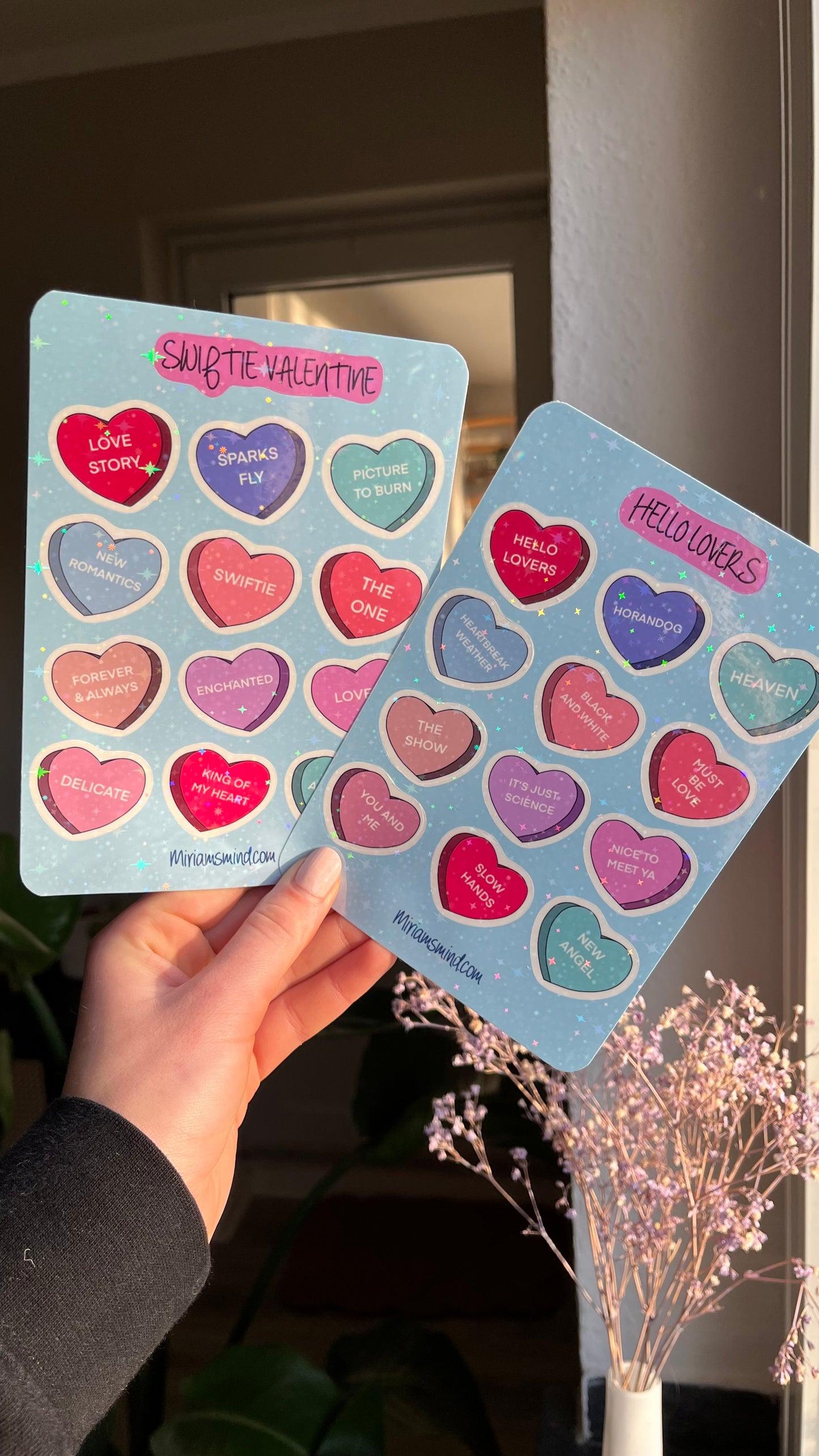 Swiftie Valentine glitter sticker sheet