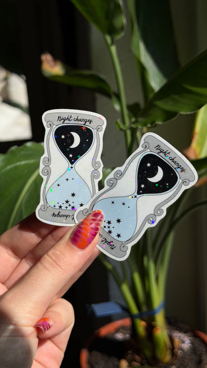 Love letter/ hourglass glitter stickers