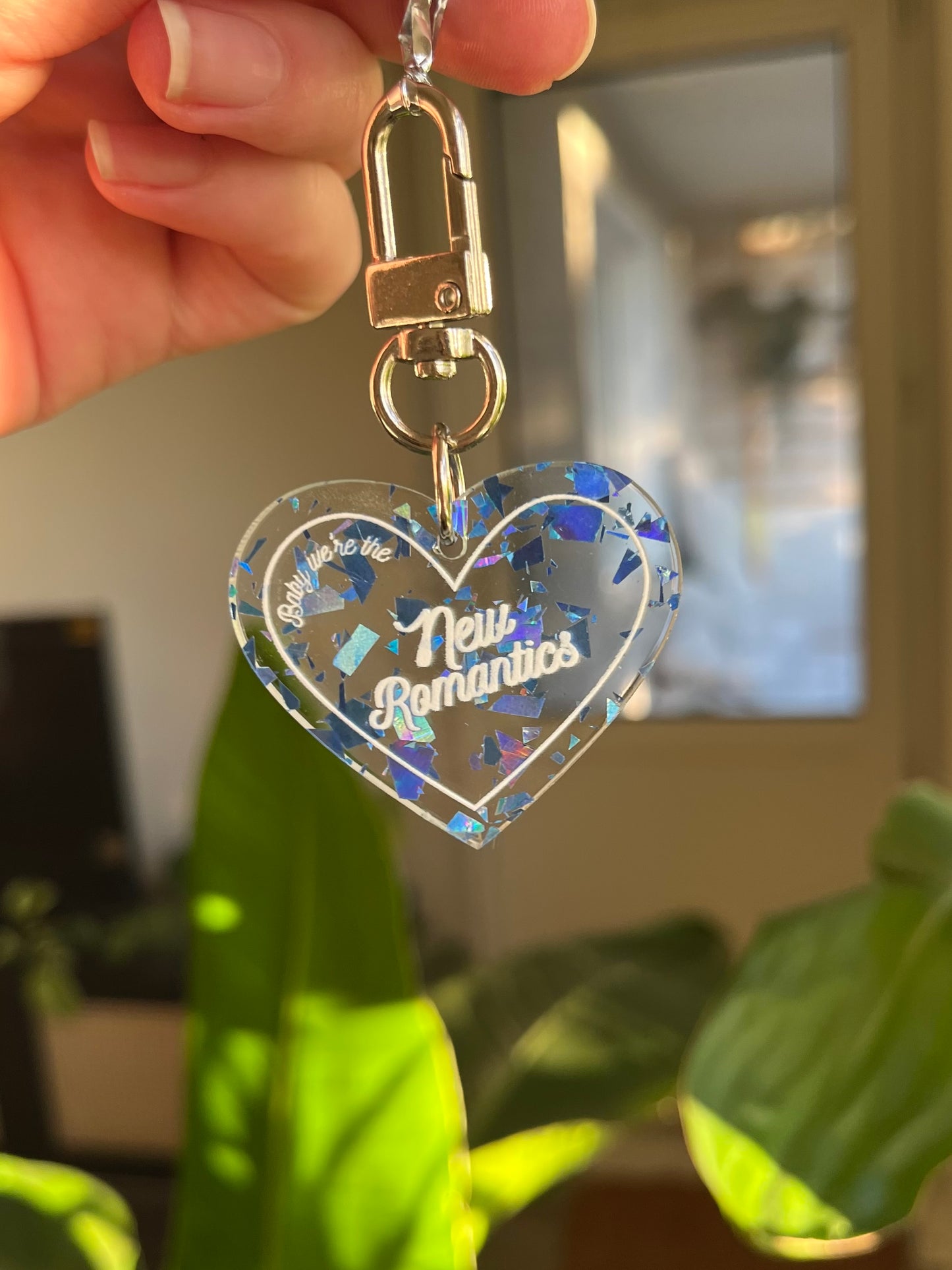 New Romantics acrylic heart keychain