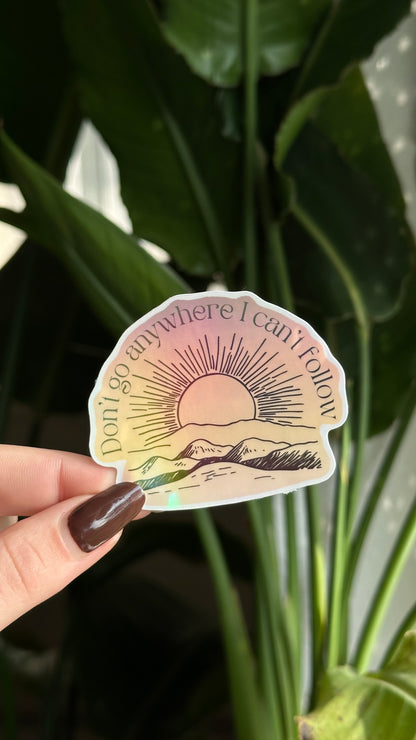 Dark to light holographic sticker