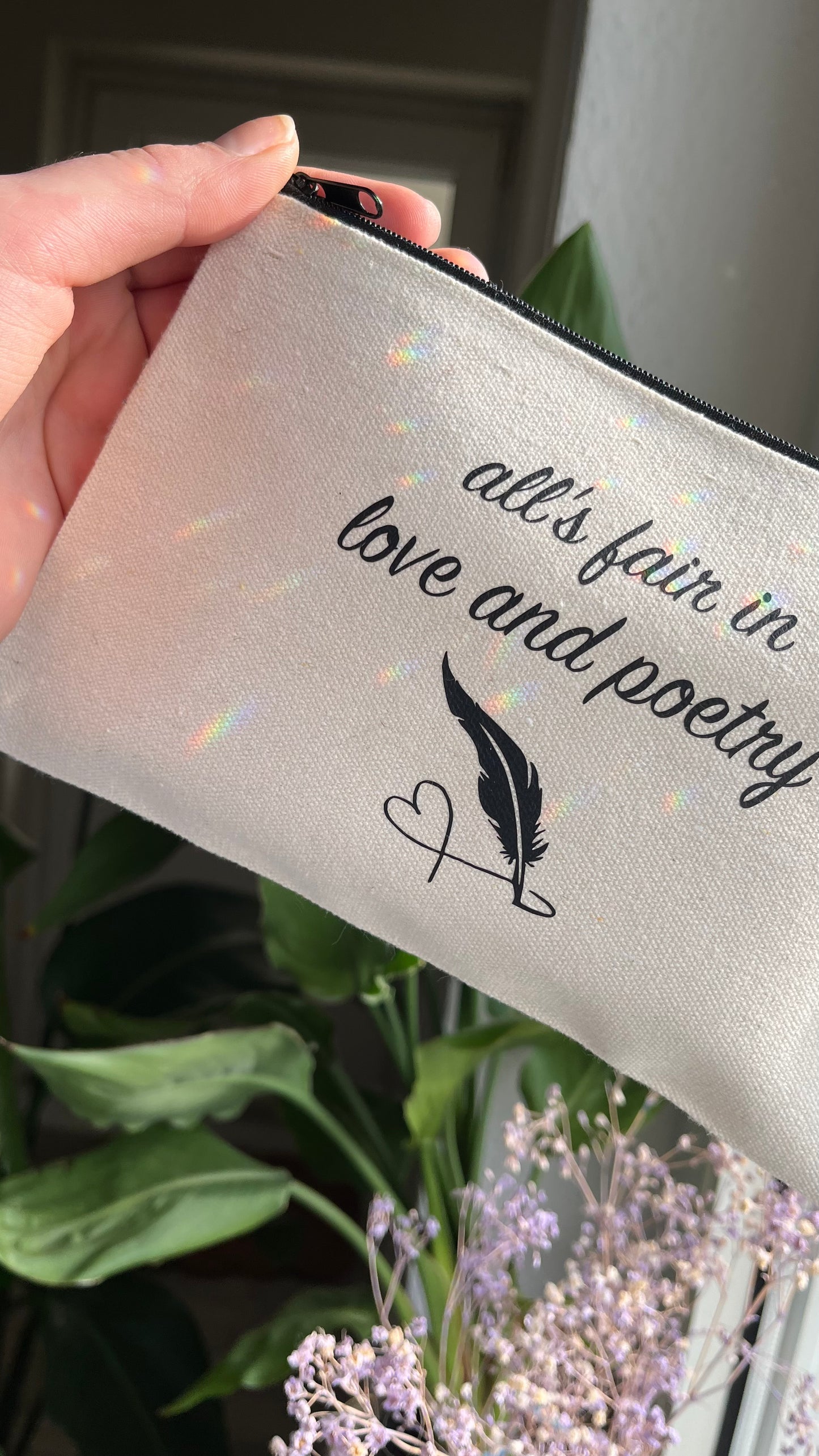 Love and poetry makeup bag