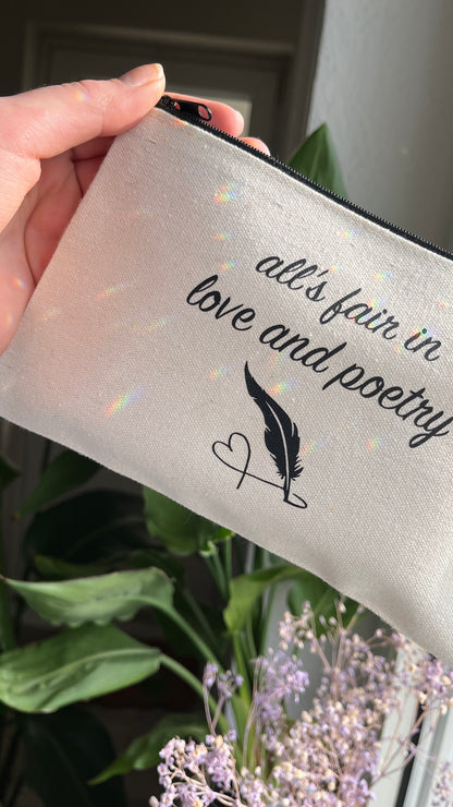 Love and poetry makeup bag