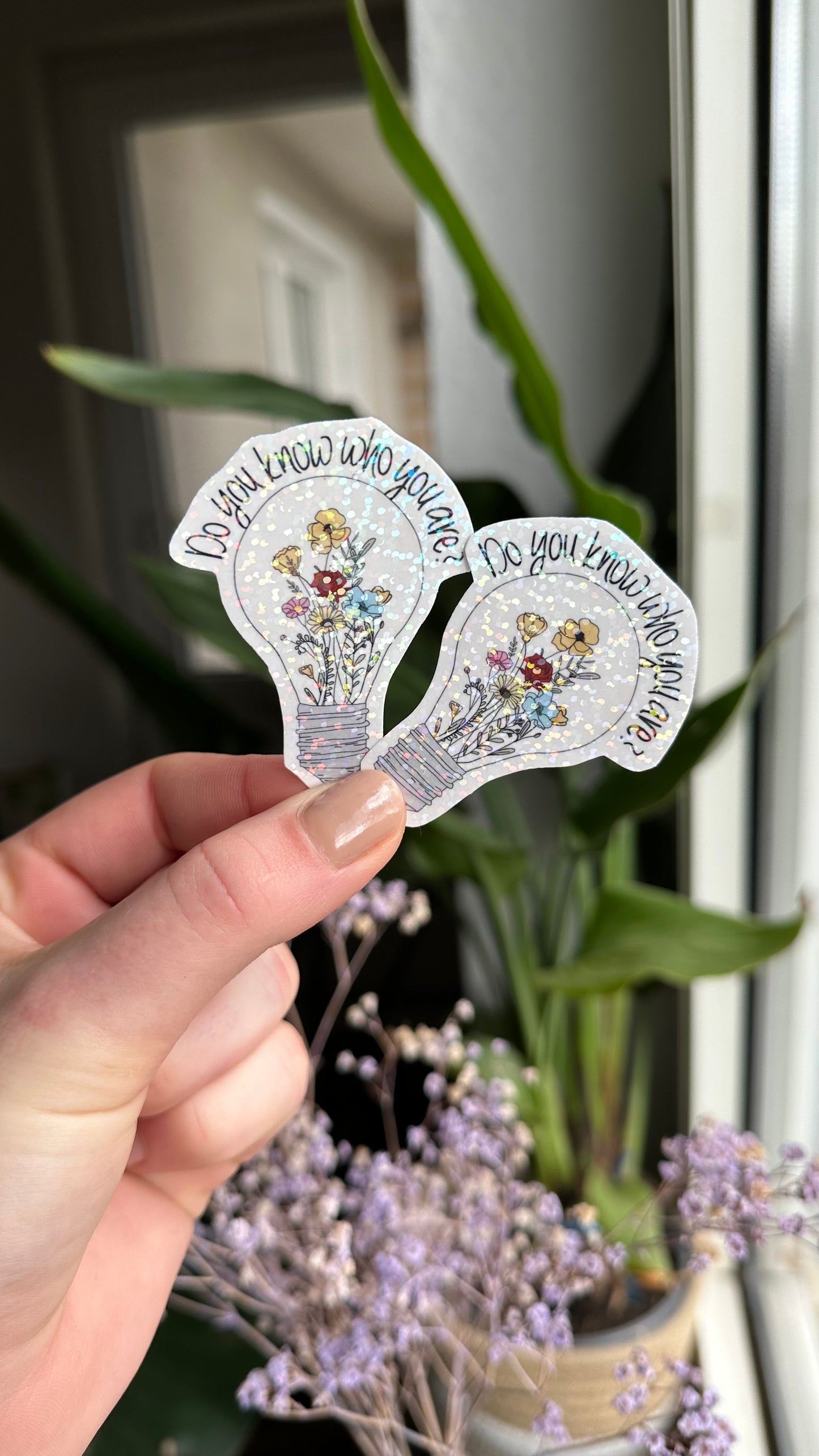 Lights up glitter stickers