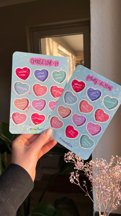 Choose Love glitter sticker sheet