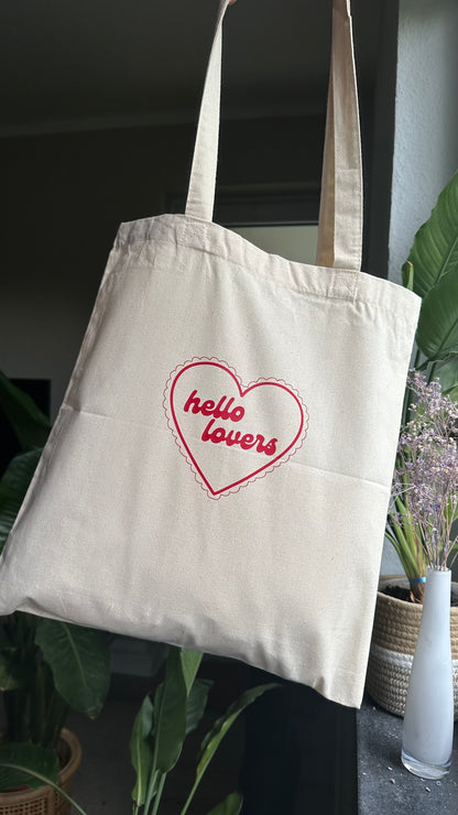 Lovers heart tote bag