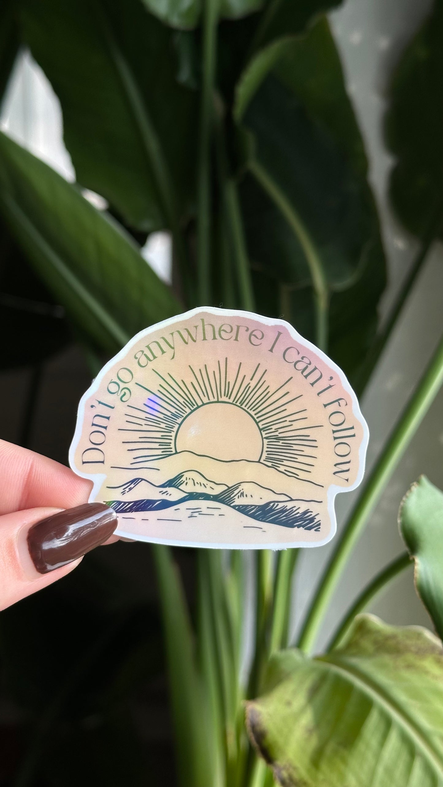 Dark to light holographic sticker