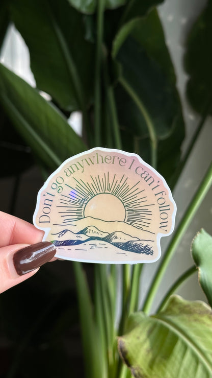 Dark to light holographic sticker