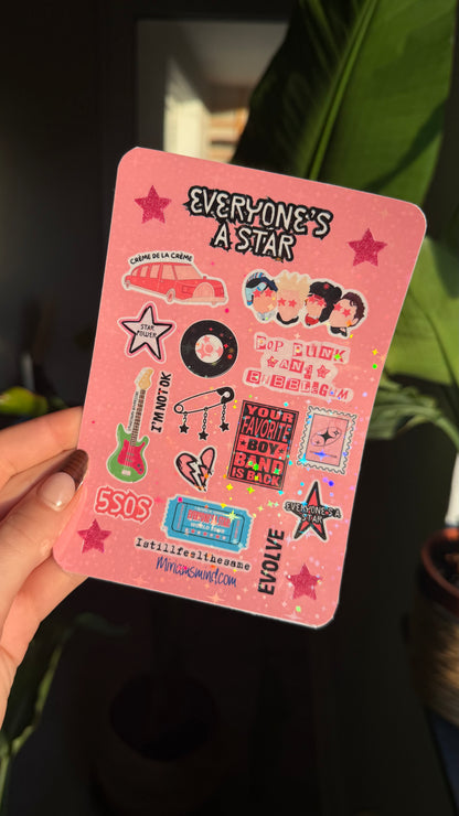 EAS glitter sticker sheet