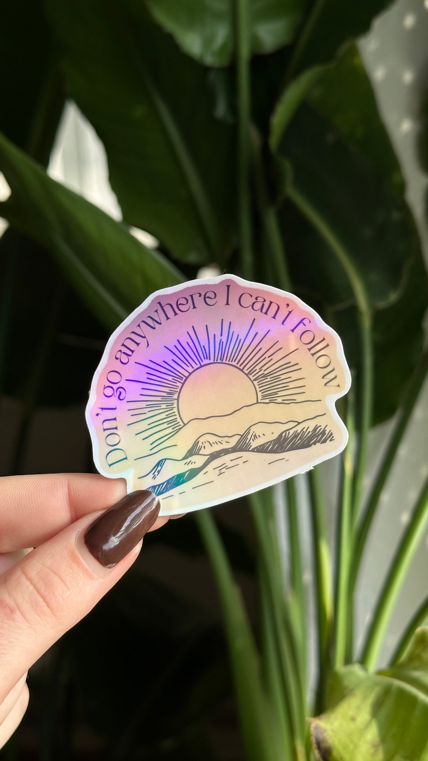 Dark to light holographic sticker