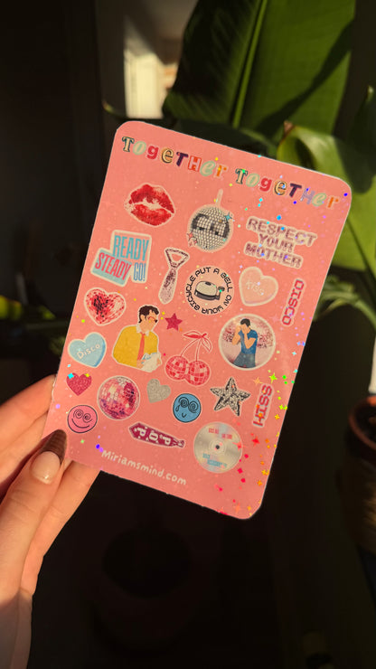 Together together glitter sticker sheet