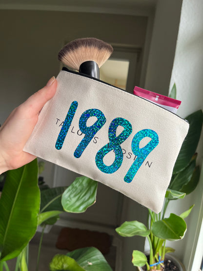 1989 TV glitter makeup bag