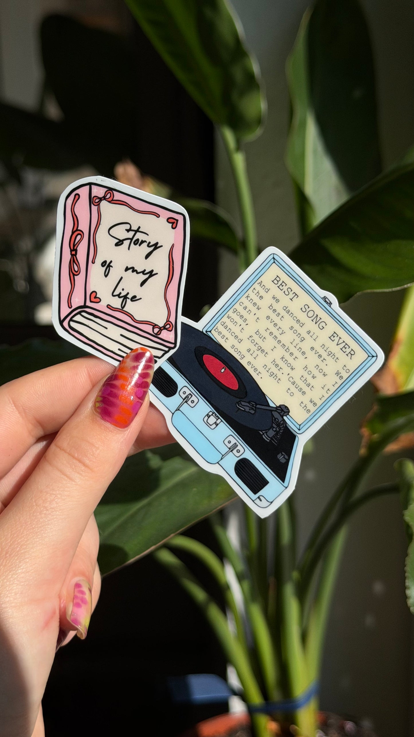 Book/ record player waterproof stickers