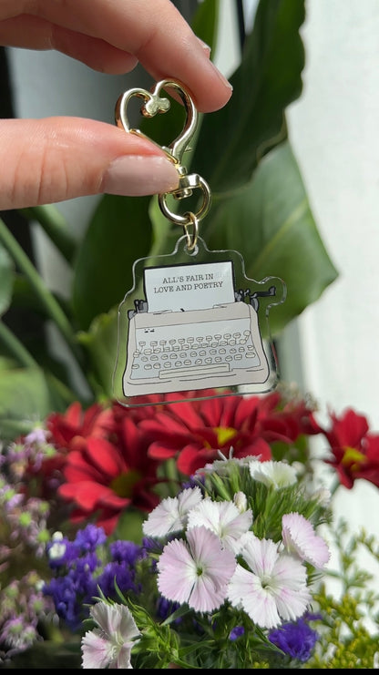 Typewriter keychain