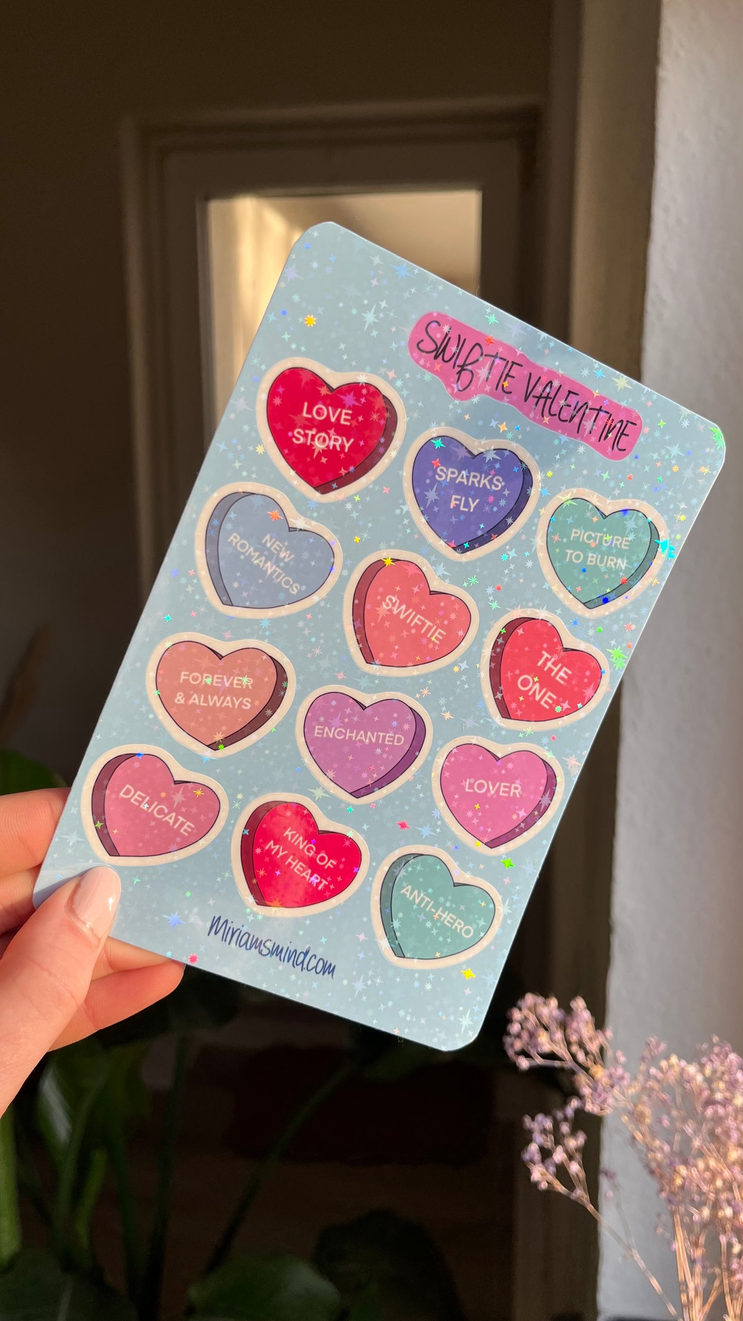 Swiftie Valentine glitter sticker sheet