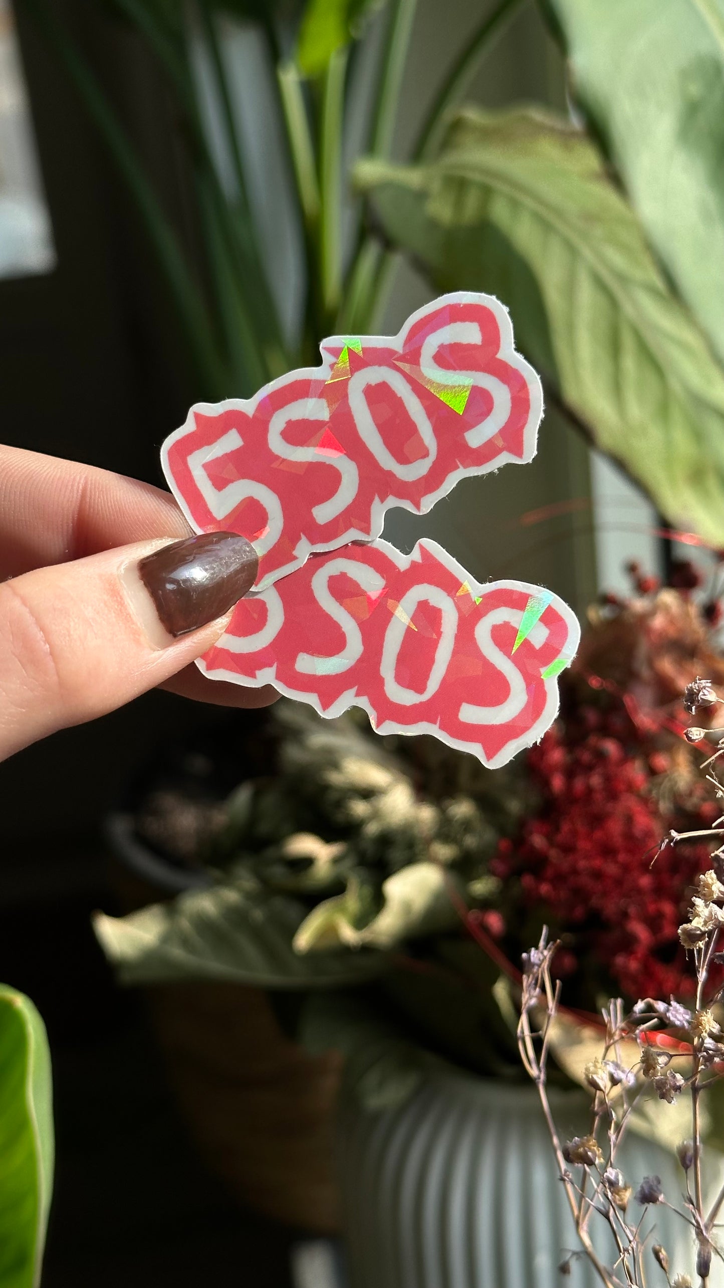 5 sos glitter stickers