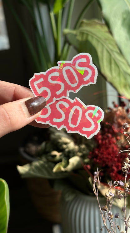 5 sos glitter stickers